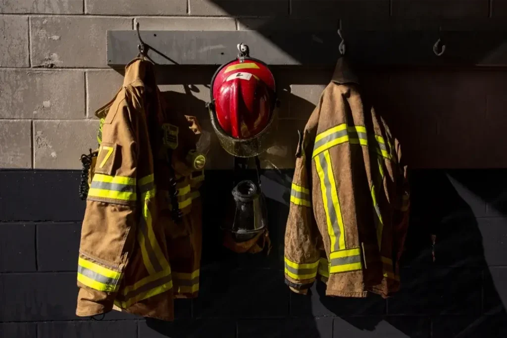 Firefighters Protecting Against Flames and Heat